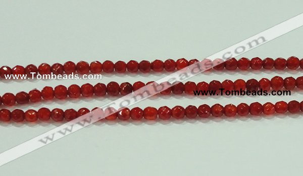 CTG82 15.5 inches 3mm faceted round tiny red agate beads wholesale