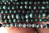 CTG829 15.5 inches 2mm faceted round tiny malachite beads