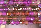 CTG840 15.5 inches 2mm faceted round tourmaline gemstone beads