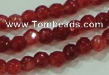 CTG85 15.5 inches 3mm faceted round tiny dyed white jade beads wholesale