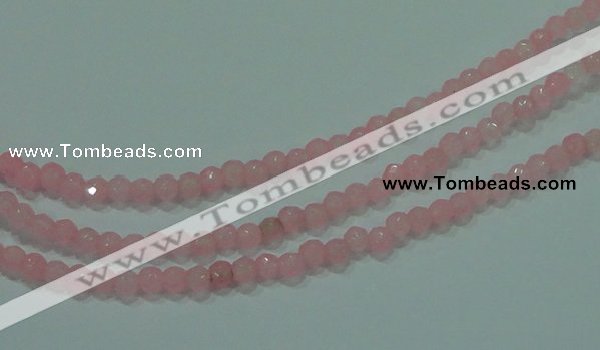 CTG86 15.5 inches 3mm faceted round tiny dyed white jade beads wholesale