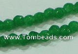 CTG87 15.5 inches 3mm faceted round tiny dyed white jade beads wholesale