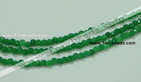 CTG87 15.5 inches 3mm faceted round tiny dyed white jade beads wholesale