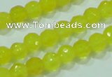 CTG88 15.5 inches 3mm faceted round tiny yellow agate beads wholesale