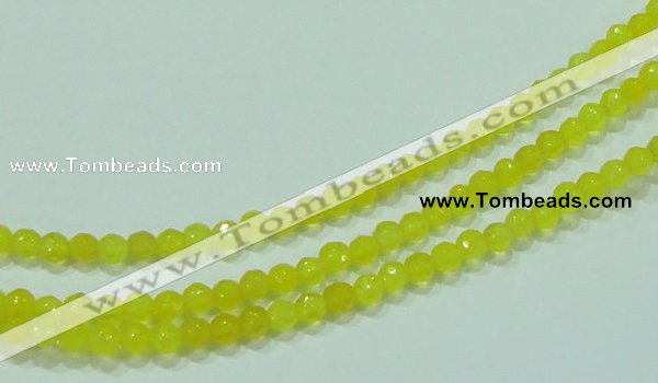 CTG88 15.5 inches 3mm faceted round tiny yellow agate beads wholesale