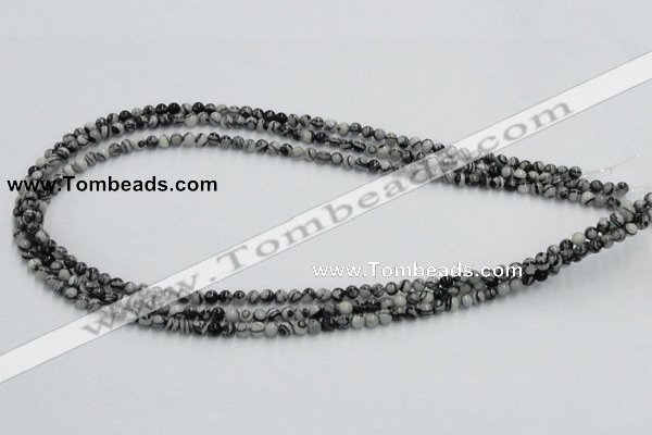 CTJ01 16 inches 4mm round black water jasper beads wholesale