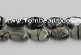 CTJ10 16 inches 8*12mm oval black water jasper beads wholesale