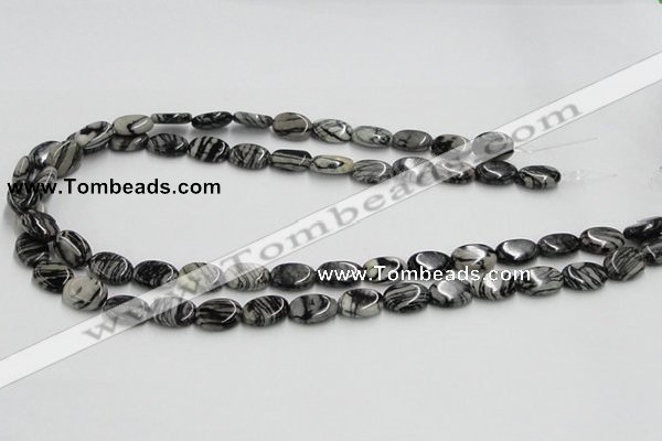 CTJ11 16 inches 10*14mm oval black water jasper beads wholesale