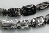 CTJ17 16 inches 12*16mm rectangle black water jasper beads wholesale