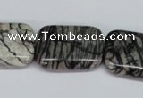 CTJ20 16 inches 20*30mm rectangle black water jasper beads wholesale