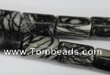 CTJ203 15.5 inches 12*20mm tube black water jasper beads wholesale