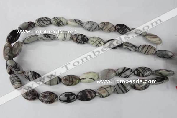 CTJ210 15.5 inches 12*20mm marquise black water jasper beads wholesale