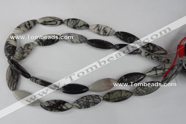 CTJ211 15.5 inches 12*28mm marquise black water jasper beads wholesale
