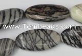 CTJ223 15.5 inches 15*30mm oval black water jasper beads wholesale