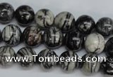 CTJ27 15.5 inches 12mm round black water jasper beads wholesale