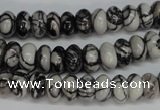 CTJ31 15.5 inches 5*10mm rondelle black water jasper beads wholesale