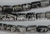 CTJ35 15.5 inches 8*10mm tube black water jasper beads wholesale