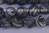 CTJ403 15.5 inches 10mm round matte black water jasper beads