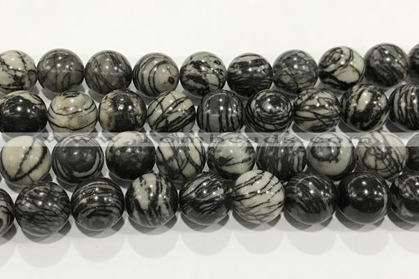 CTJ415 15.5 inches 14mm round black water jasper gemstone beads wholesale