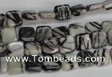 CTJ50 15.5 inches 8*8mm square black water jasper beads wholesale