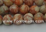 CTJ702 15.5 inches 8mm round red net jasper beads wholesale