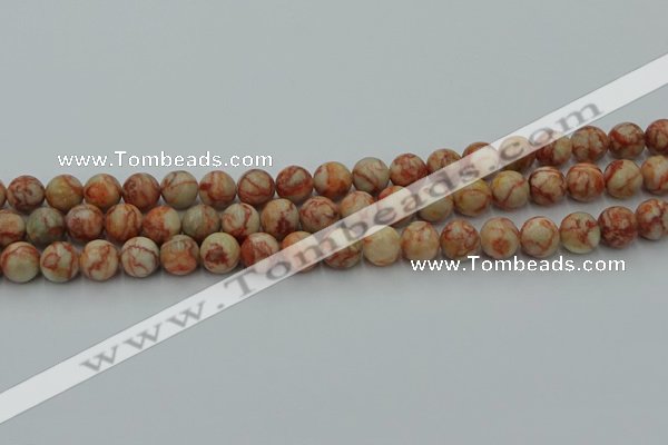 CTJ702 15.5 inches 8mm round red net jasper beads wholesale