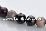 CTO02 multicolored 8mm  faceted round natural tourmaline beads