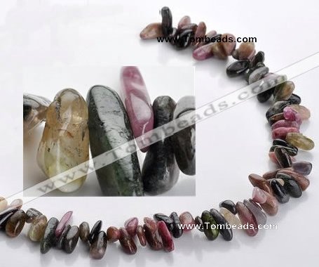 CTO04 15.5 inches 5*13mm freeform natural tourmaline chips beads