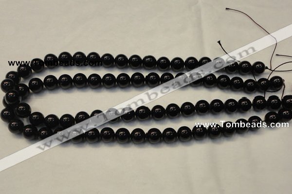 CTO103 15.5 inches 10mm round natural black tourmaline beads