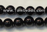 CTO104 15.5 inches 12mm round natural black tourmaline beads