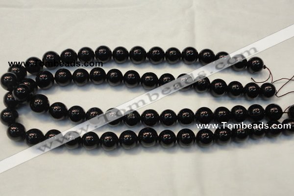 CTO105 15.5 inches 14mm round natural black tourmaline beads