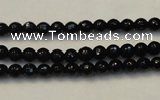 CTO106 15.5 inches 5mm faceted round natural black tourmaline beads