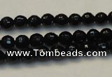 CTO108 15.5 inches 8mm faceted round natural black tourmaline beads