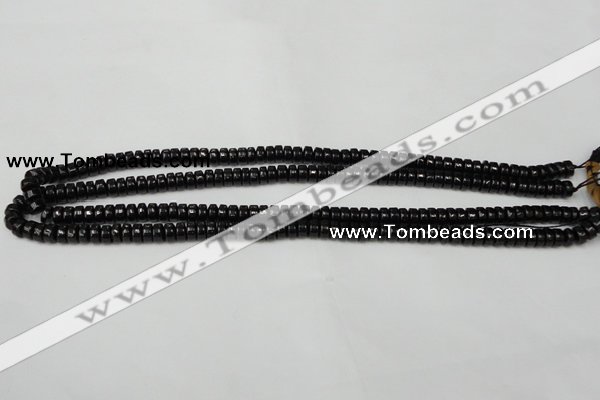 CTO121 15.5 inches 3*6mm rondelle black tourmaline beads