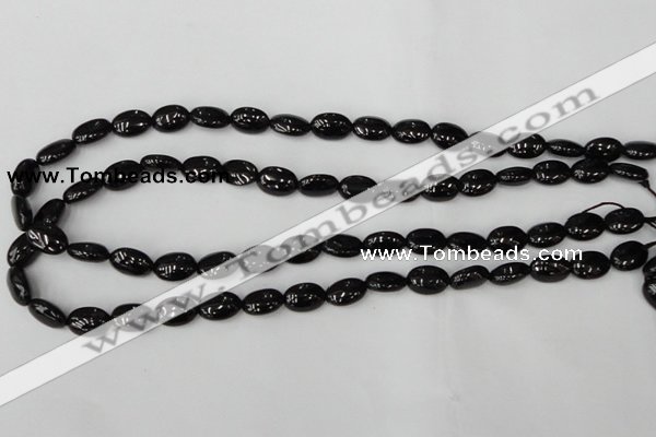 CTO123 15.5 inches 8*12mm oval black tourmaline beads