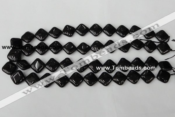 CTO127 15.5 inches 15*15mm diamond black tourmaline beads