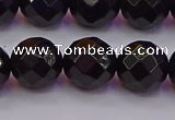 CTO139 15.5 inches 12mm faceted round black tourmaline beads