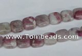 CTO205 15.5 inches 8*8mm square pink tourmaline gemstone beads