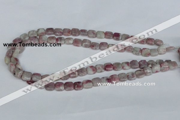 CTO205 15.5 inches 8*8mm square pink tourmaline gemstone beads