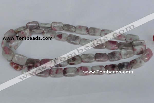 CTO209 15.5 inches 8*12mm rectangle pink tourmaline gemstone beads