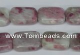 CTO211 15.5 inches 13*18mm rectangle pink tourmaline gemstone beads