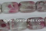 CTO212 15.5 inches 15*20mm rectangle pink tourmaline gemstone beads