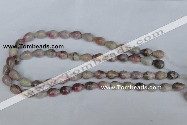 CTO218 15.5 inches 10*14mm teardrop pink tourmaline gemstone beads