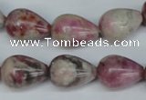 CTO219 15.5 inches 13*18mm teardrop pink tourmaline gemstone beads