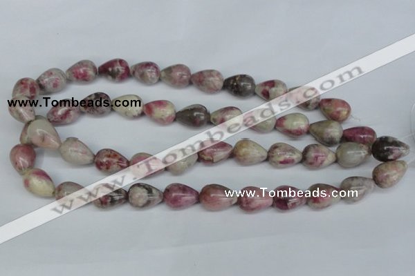 CTO219 15.5 inches 13*18mm teardrop pink tourmaline gemstone beads