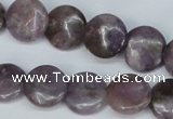 CTO222 15.5 inches 10mm flat round tourmaline gemstone beads