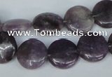 CTO223 15.5 inches 15mm flat round tourmaline gemstone beads