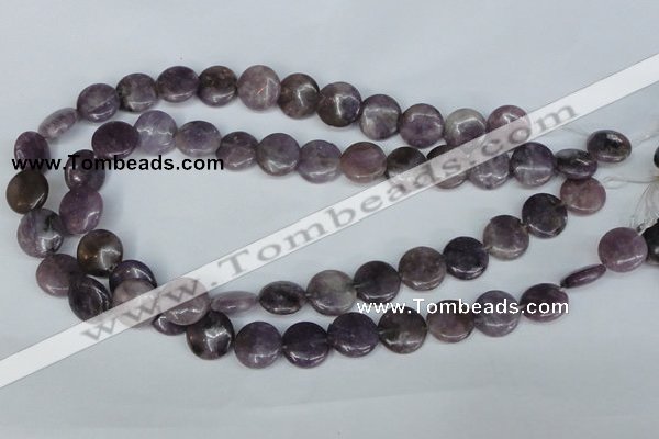 CTO223 15.5 inches 15mm flat round tourmaline gemstone beads