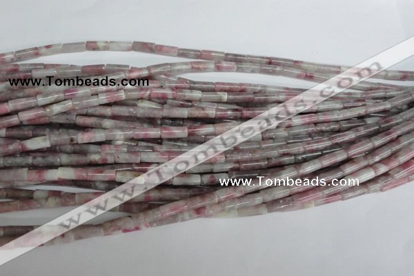 CTO239 15.5 inches 4*10mm tube pink tourmaline gemstone beads