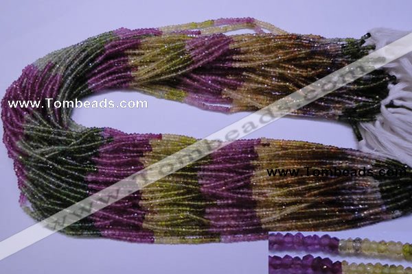 CTO301 15.5 inches 1.5*2.2mm faceted rondelle tourmaline beads